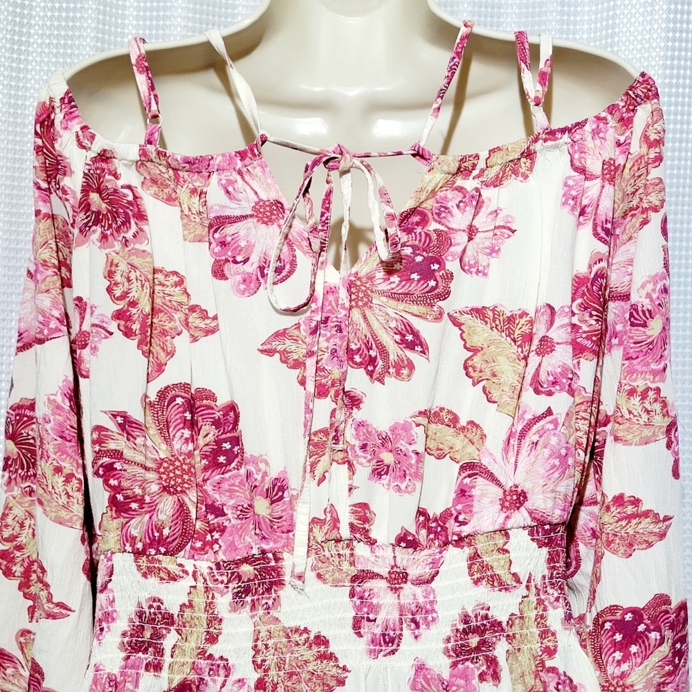 Old Navy Floral Prairie Style Flowy Long Sleeve Dress / Top (XL) - Picture 4 of 9